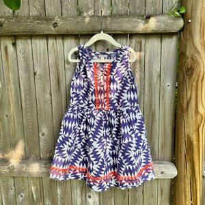 J.Crew Crew Cuts Linen Blend Embroidered Dress Sz 7 EUC 7Y Summer